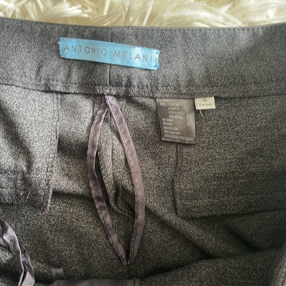 Antonio Melani grey charcoal business career work pants boot cut flare leg sz 8 - Picture 10 of 17